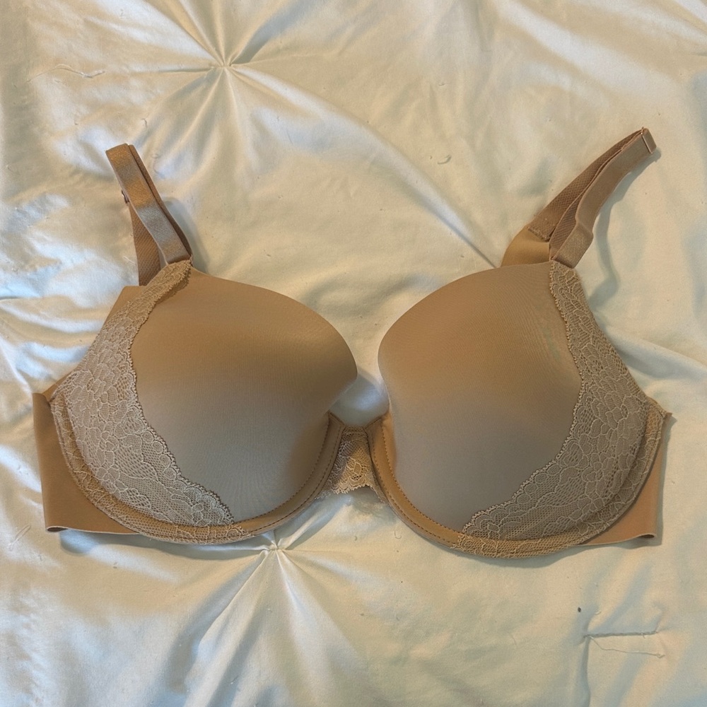 Soma Beige Lace-Trim T-Shirt Bra